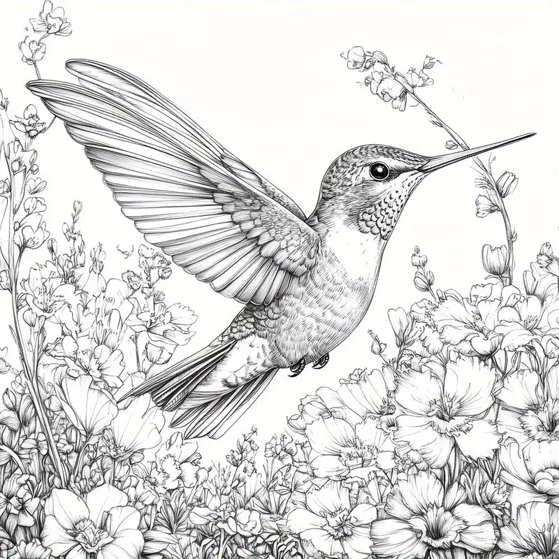 Charming Hummingbird coloring book värityskirja