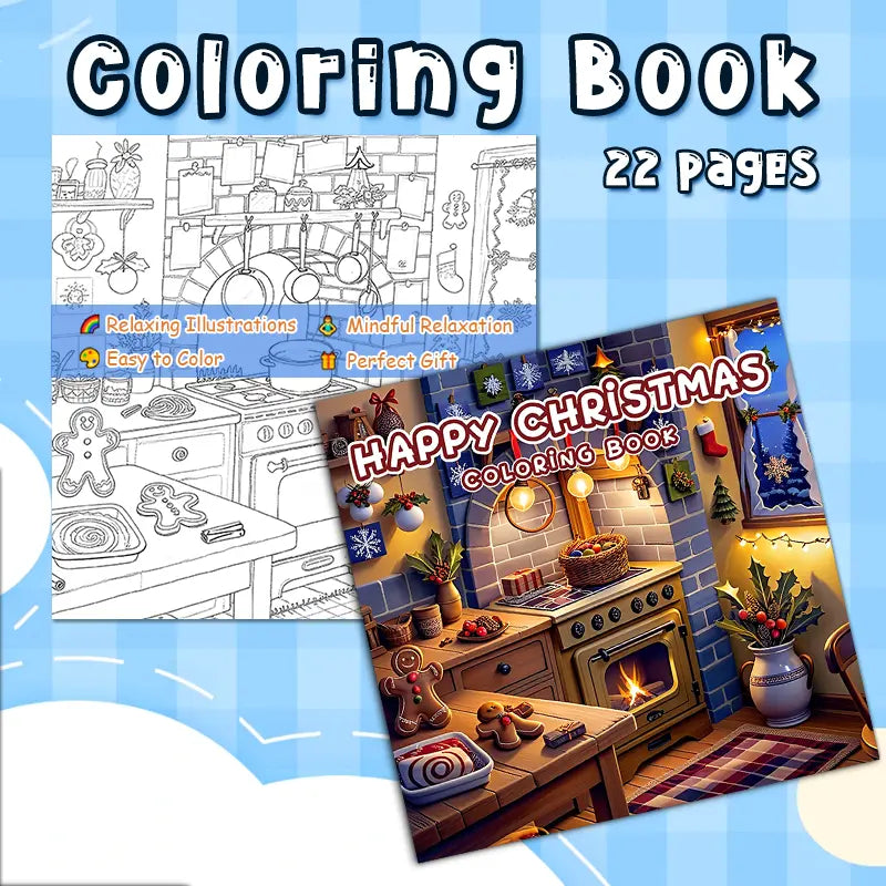 Happy christmas coloring book värityskirja