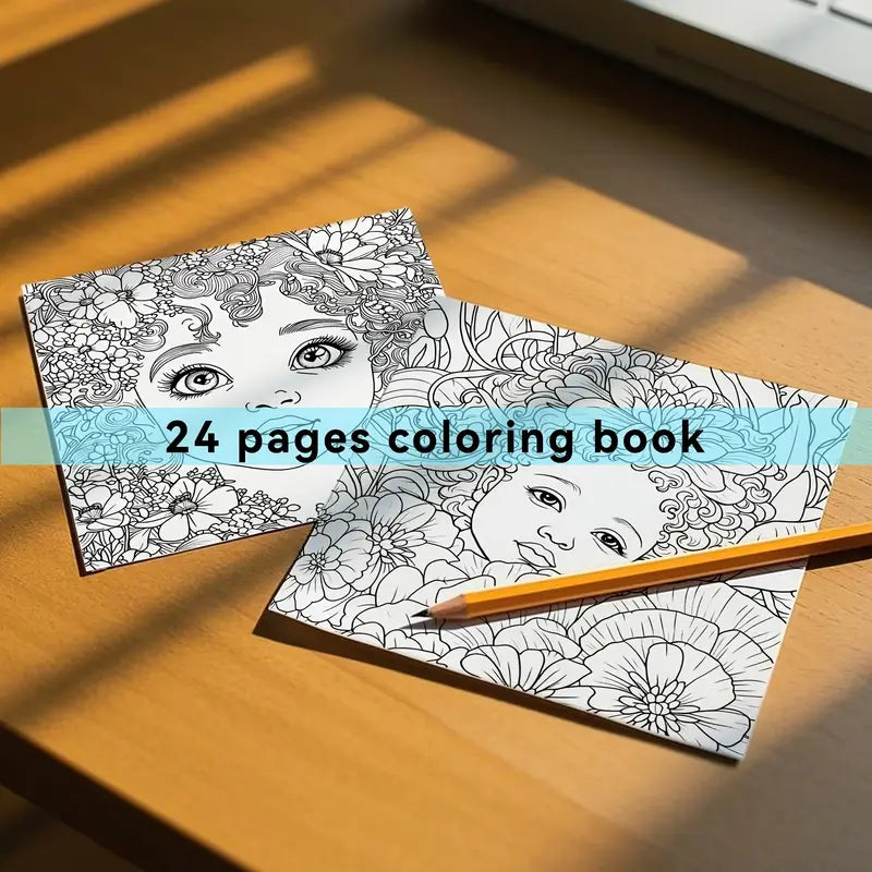 Cute girl coloring book värityskirja