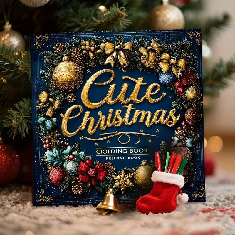 Cute christmas coloring book värityskirja