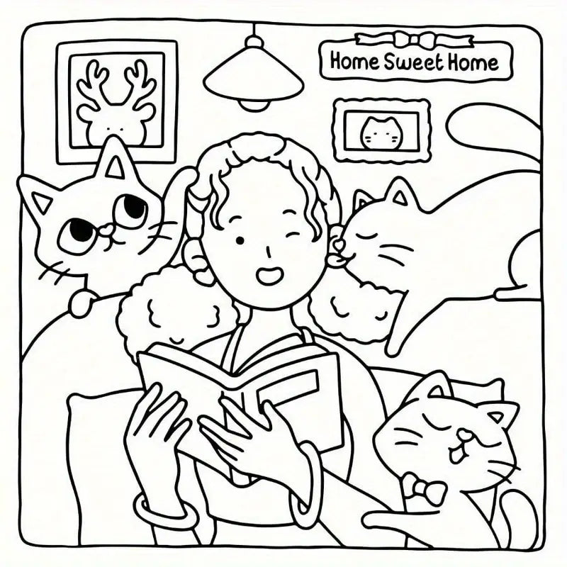 Cat mom coloring book värityskirja