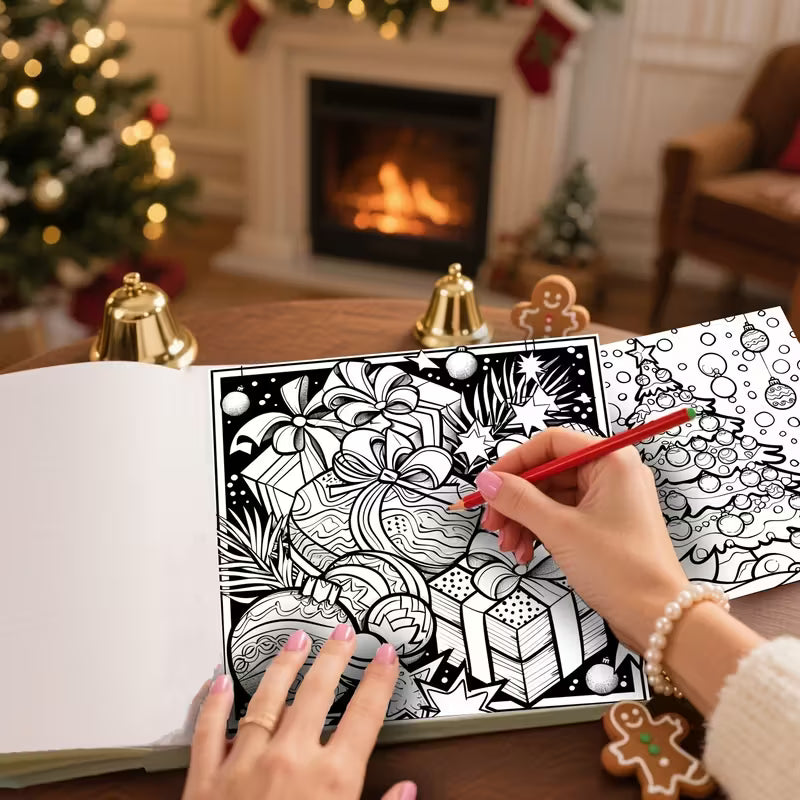 Cute christmas coloring book värityskirja