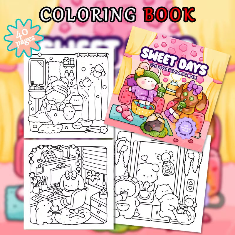 Sweet days coloring book värityskirja 40 pages