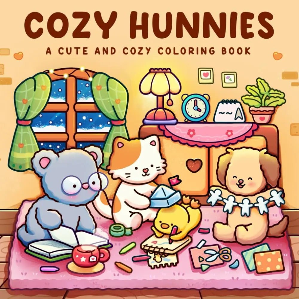 Osta söpö Cozy Hunnies -värityskirja (24 sivua). Täydellinen joululahja lapsille ja aikuisille! Saman päivän toimitus Suomeen tai nouto Kannelmäestä.