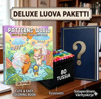Alkoholipohjaiset tussit & Värityskirjapaketti – Premium Luova Setti