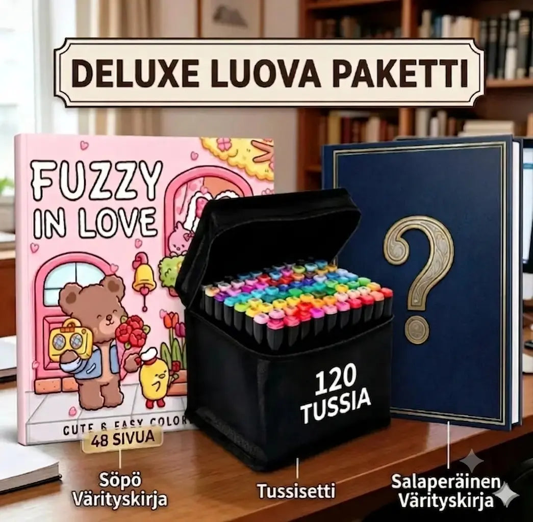 Alkoholipohjaiset tussit & Värityskirjapaketti – Premium Luova Setti