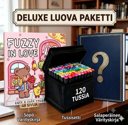 Alkoholipohjaiset tussit & Värityskirjapaketti – Premium Luova Setti