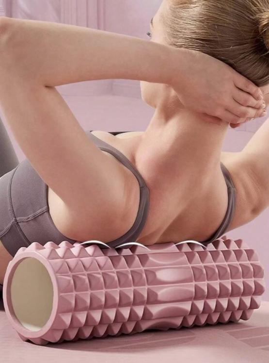 1 kpl vaaleanpunainen vaahtomuovisyogahierontarulla