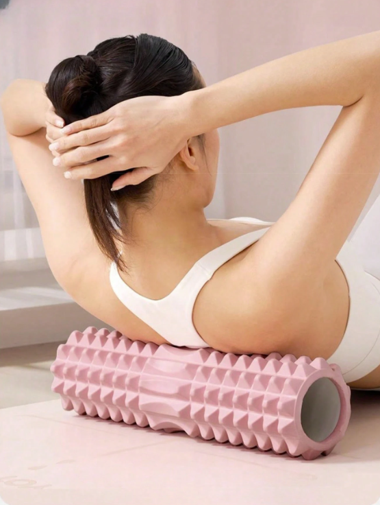 1 kpl vaaleanpunainen vaahtomuovisyogahierontarulla