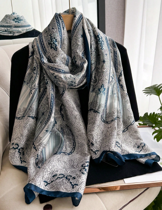 1 kpl keinotekoista silkkiä paisley-kuvioitu boheemin tyylinen elegantti huivi