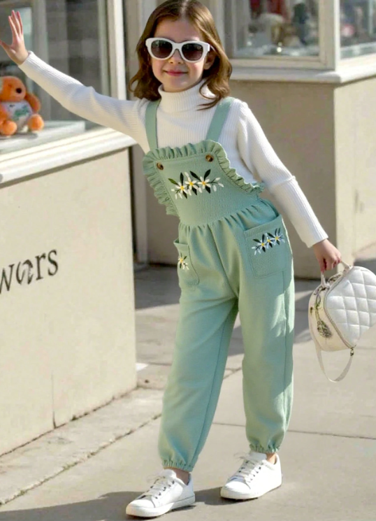 2 kpl/setti tyttöjen kukkakirjontahaalari kpkp 130