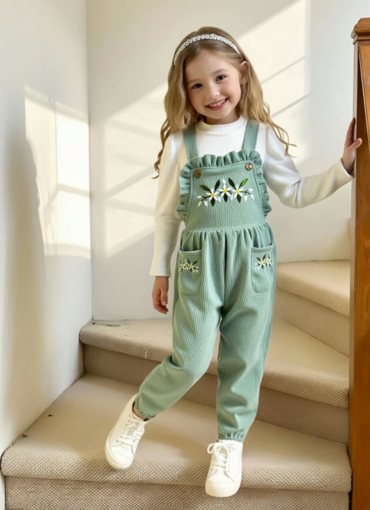 2 kpl/setti tyttöjen kukkakirjontahaalari kpkp 130