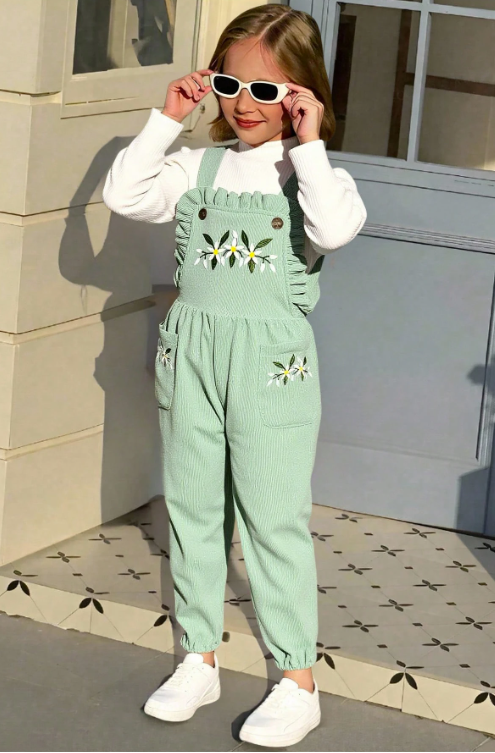 2 kpl/setti tyttöjen kukkakirjontahaalari kpkp 130