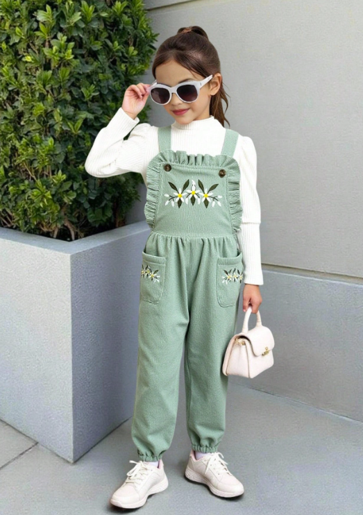 2 kpl/setti tyttöjen kukkakirjontahaalari kpkp 130