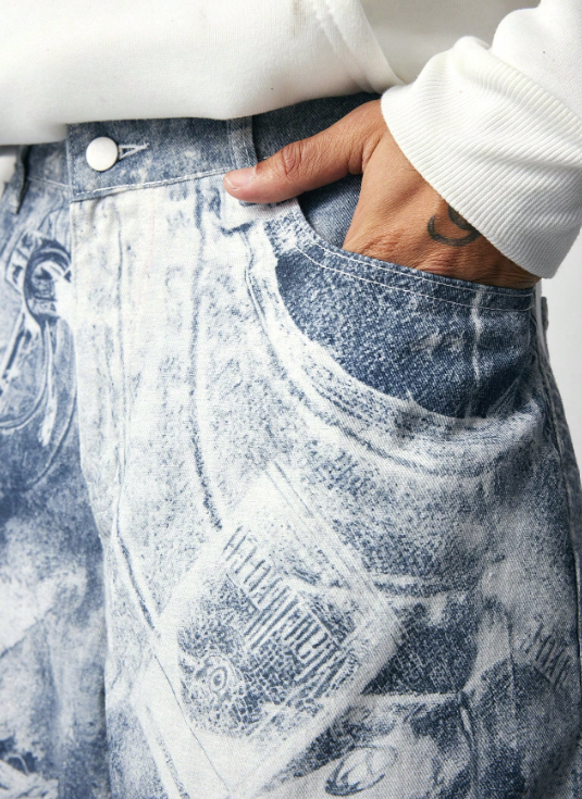 Löysät leveälahkeiset baggy cargo-farkut Koko XL