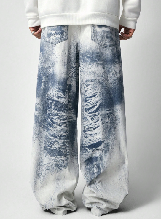 Löysät leveälahkeiset baggy cargo-farkut Koko XL