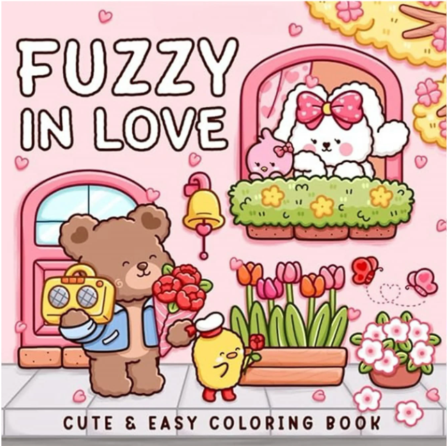 Fuzzy in love 48 pages coloring book värityskirja