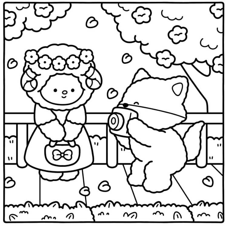 Fuzzy in love 48 pages coloring book värityskirja