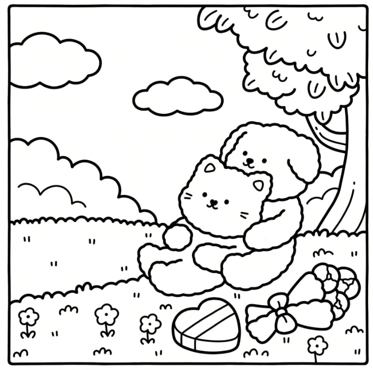 Fuzzy in love 48 pages coloring book värityskirja