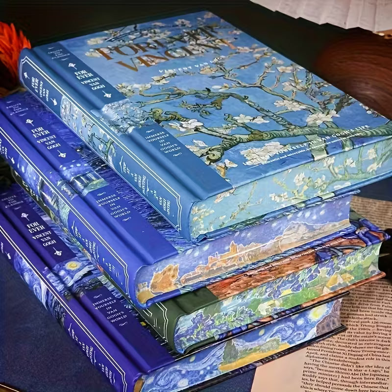 144 tyhjää sivua, paksu kovakantinen koristeellisilla reunoilla, vintage-taidetyyli, täydellinen kirjoittamiseen, piirtämiseen, lahjoittamiseen ja keräilyyn, päiväkirjavihko, taiteellinen kansisuunnittelu, kestävä kansi