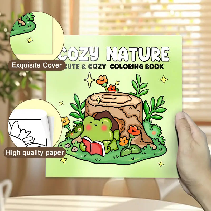 cozy nature coloring book värityskirja