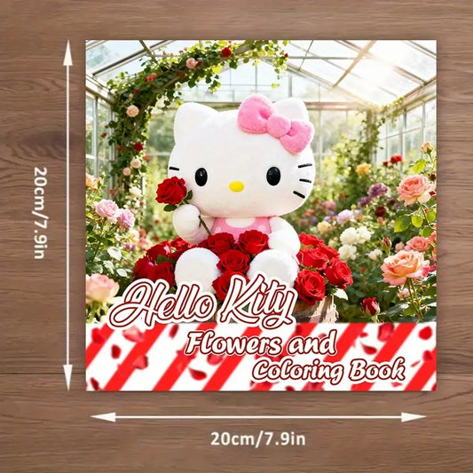 Hello Kitty And Flowers coloring book värityskirja