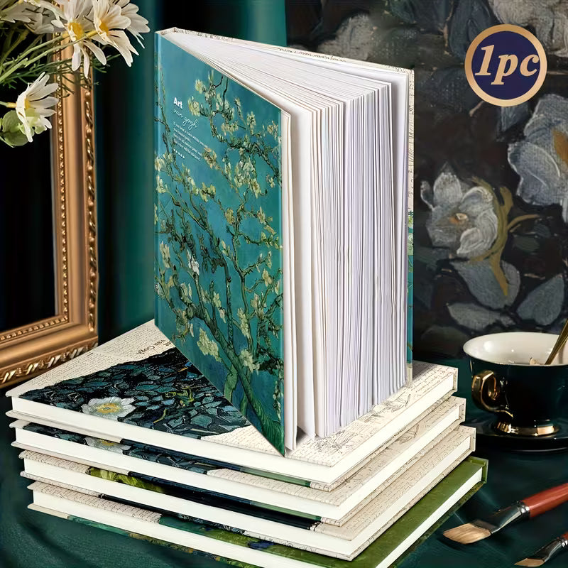 A4, Van Gogh Art Hardface -päiväkirja - 240 sivua, kovakantinen muistikirja - vintage-öljymaalauskuvio, paksu yliopiston käsikirja, sopii toimistotarvikkeisiin