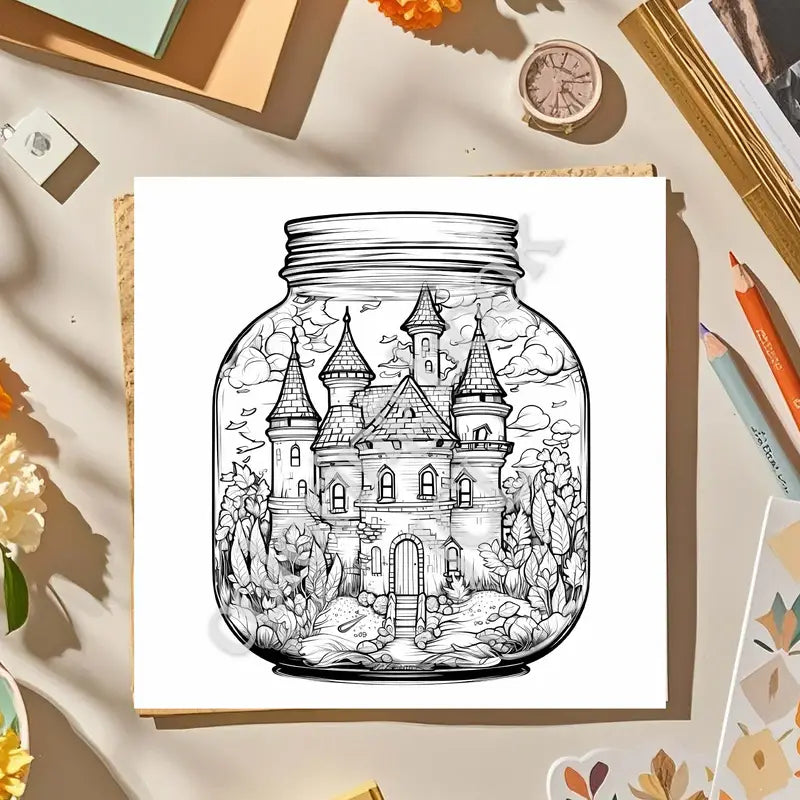Magical jar coloring book värityskirja