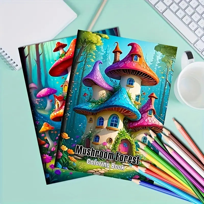 Mushroom Forest coloring book värityskirja