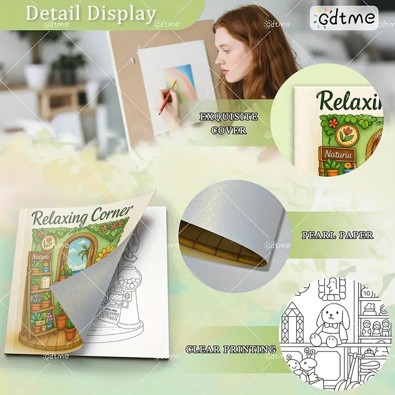 Relaxing corner coloring book värityskirja