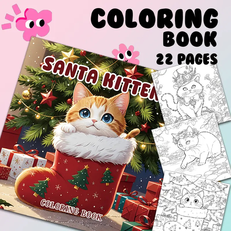 Santa kittins coloring book värityskirja