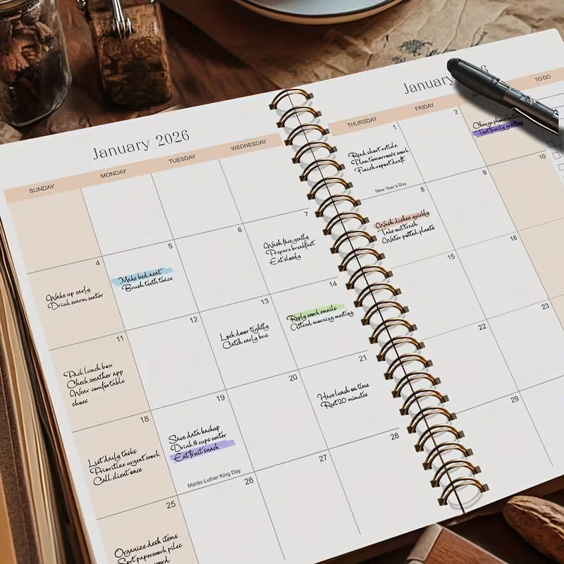 1 kpl A5 2026 kuukausikalenterivihko