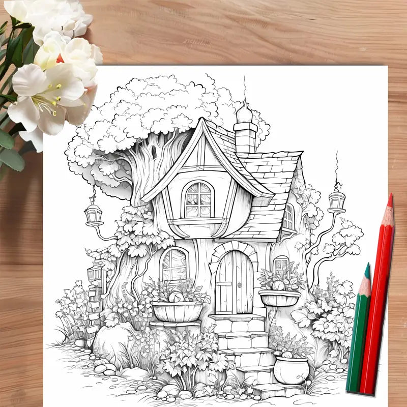 Fairy castle coloring book värityskirja