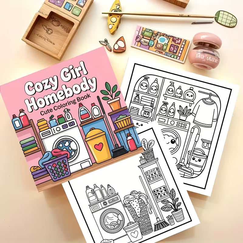 Cozy girl homebody Värityskirja