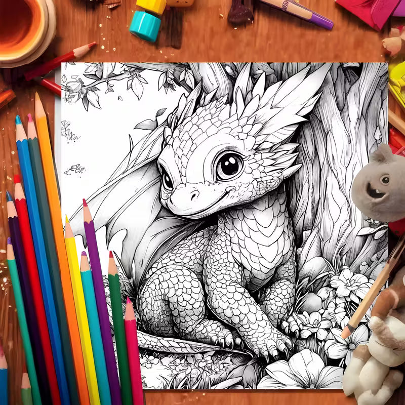 Magical dragon coloring book värityskirja