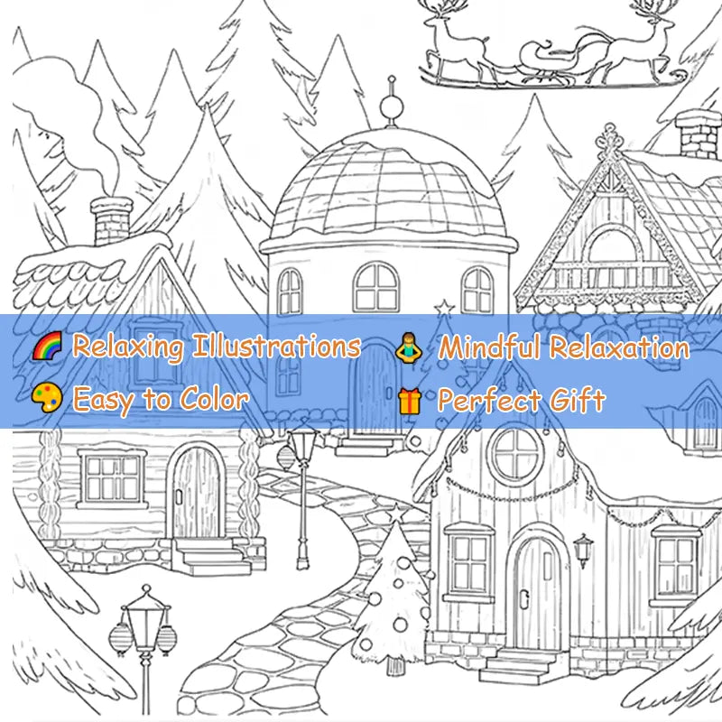 Christmas town coloring book värityskirja