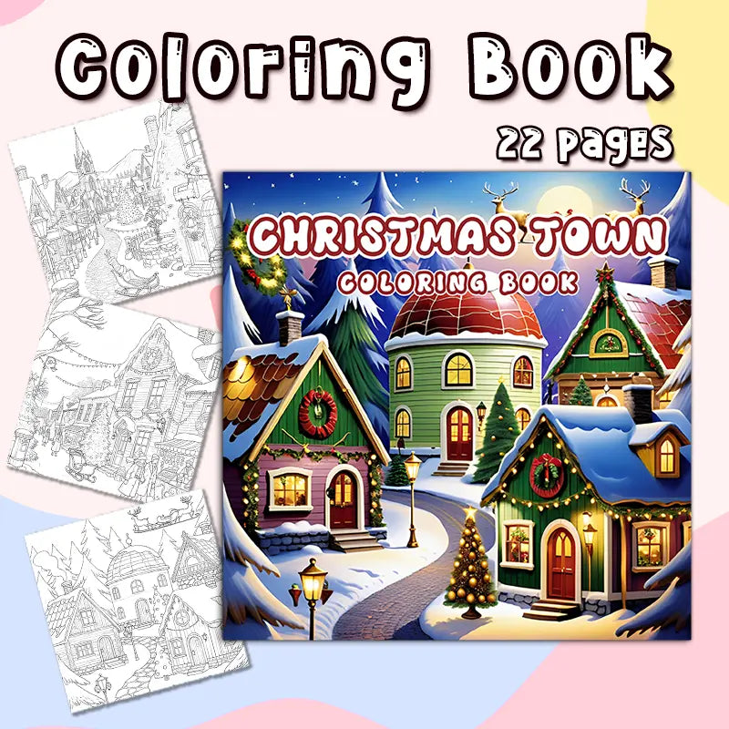 Christmas town coloring book värityskirja