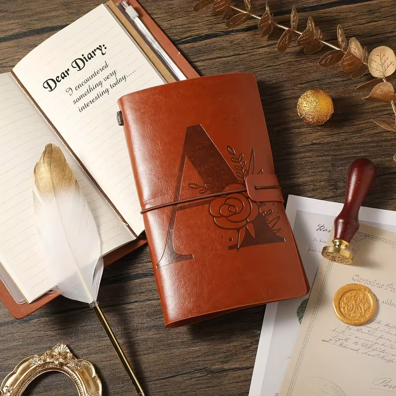 Kukka-alkukirja S PU-nahkainen matkapäiväkirja