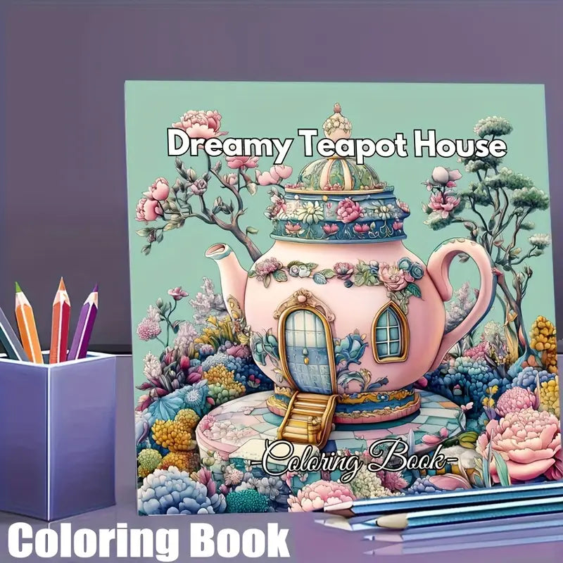 Dreamy Tea Pot coloring book värityskirja