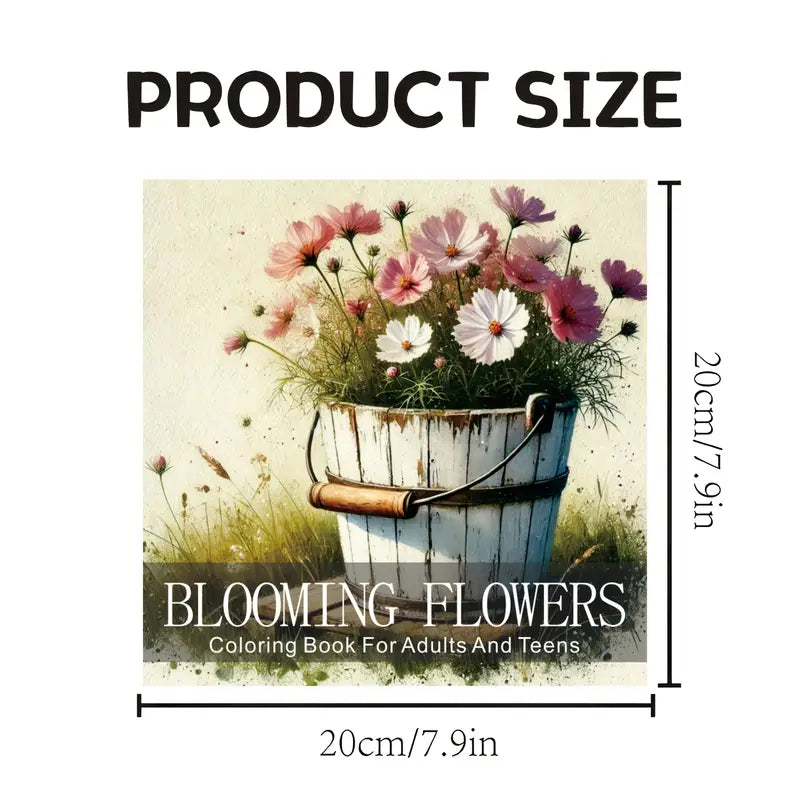 Blooming Flowers coloring book värityskirja