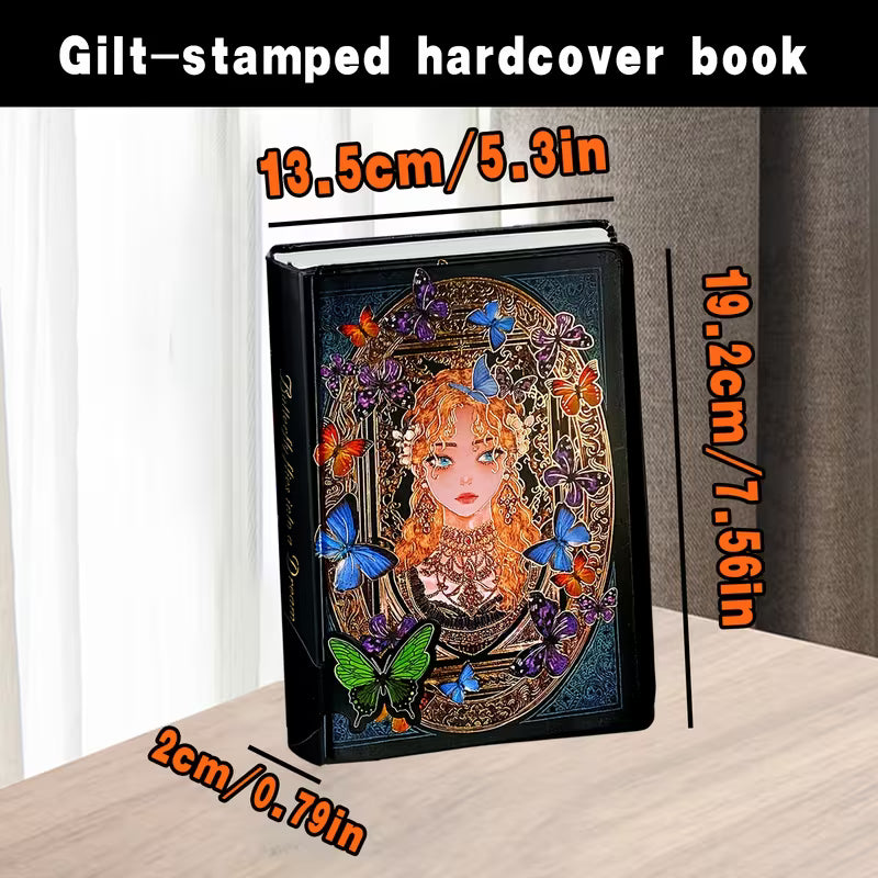 256 sivua, eloisa vintage kovakantinen muistikirja, A5