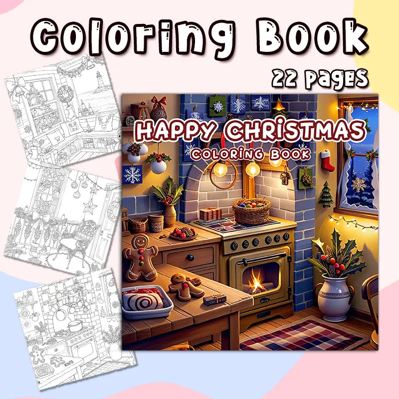 Happy christmas coloring book värityskirja