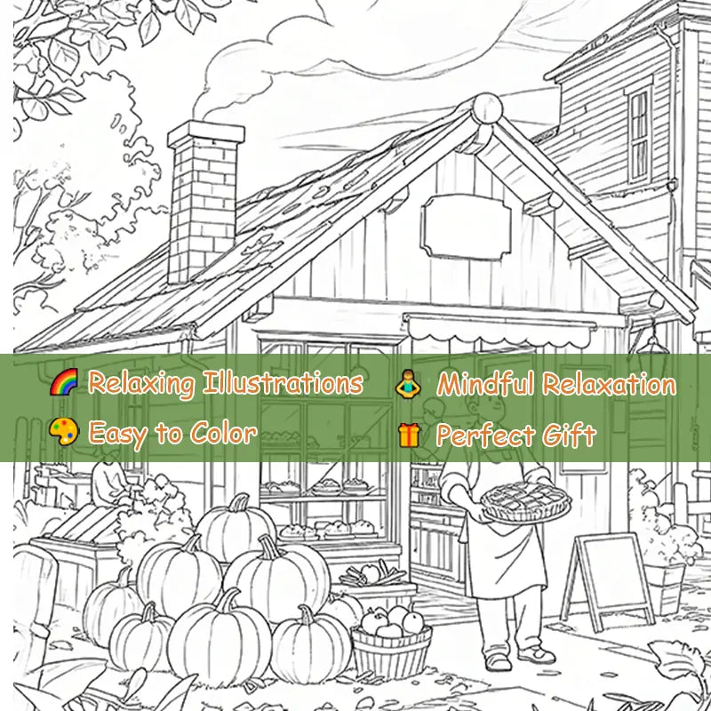 Country hamlet coloring book värityskirja