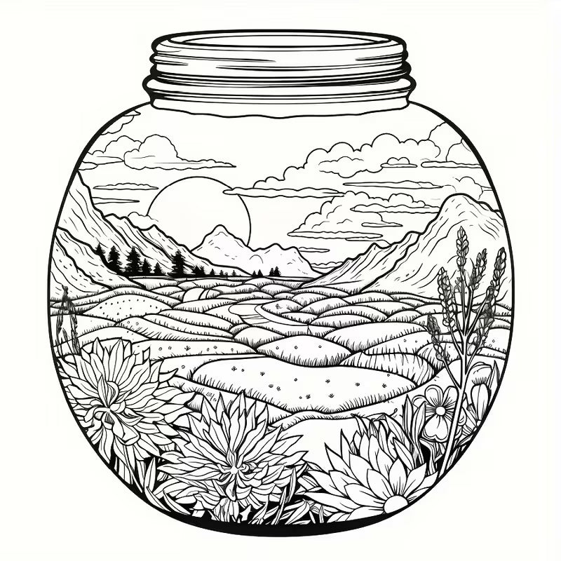 A world in a jar coloring book värityskirja