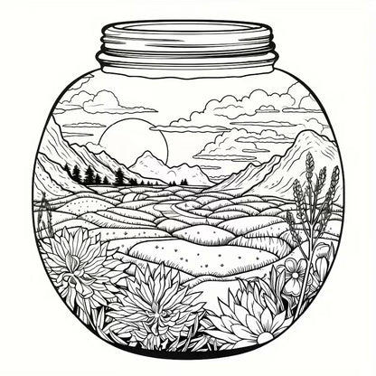 A world in a jar coloring book värityskirja