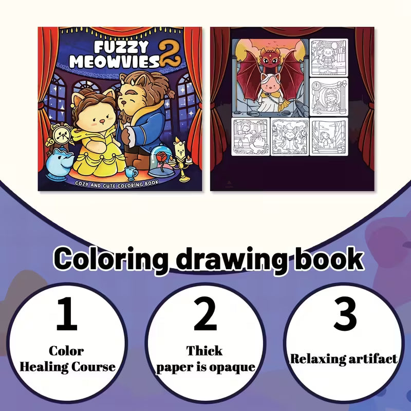 Fuzzy meowies Värityskirja coloring book