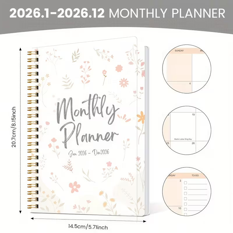 1 kpl A5 2026 kuukausikalenterivihko