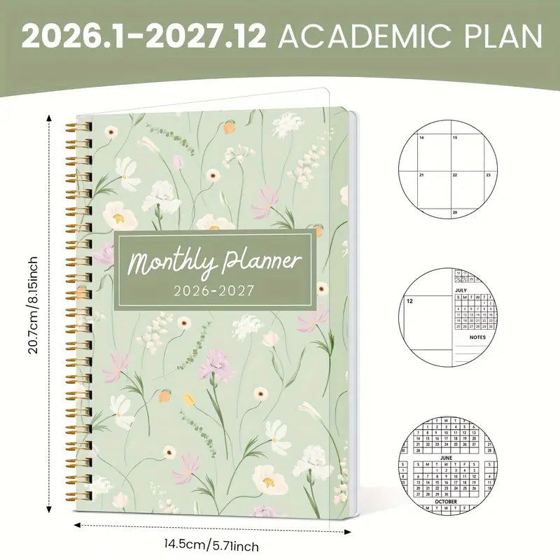 1 kpl 2026-2027 kuukausikalenteri A5