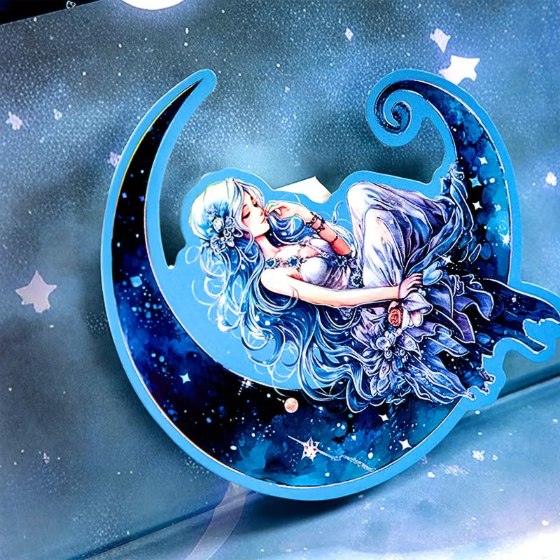 Tähtien ja kuun taika -kovakantinen muistikirja - 256 sivua, vintage-eurooppalainen muotoilu