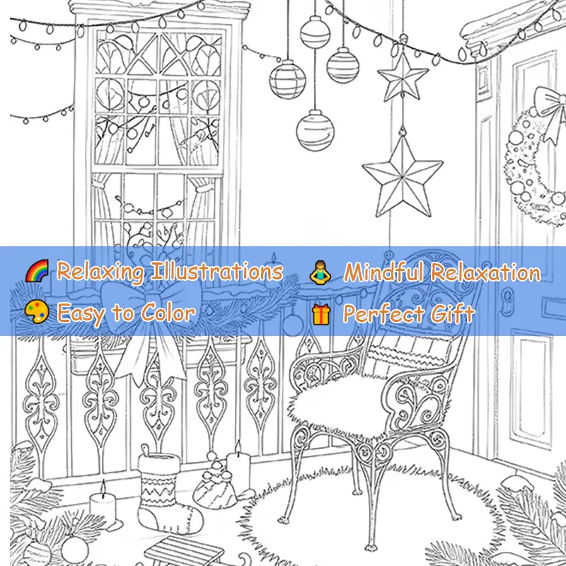 Happy christmas coloring book värityskirja